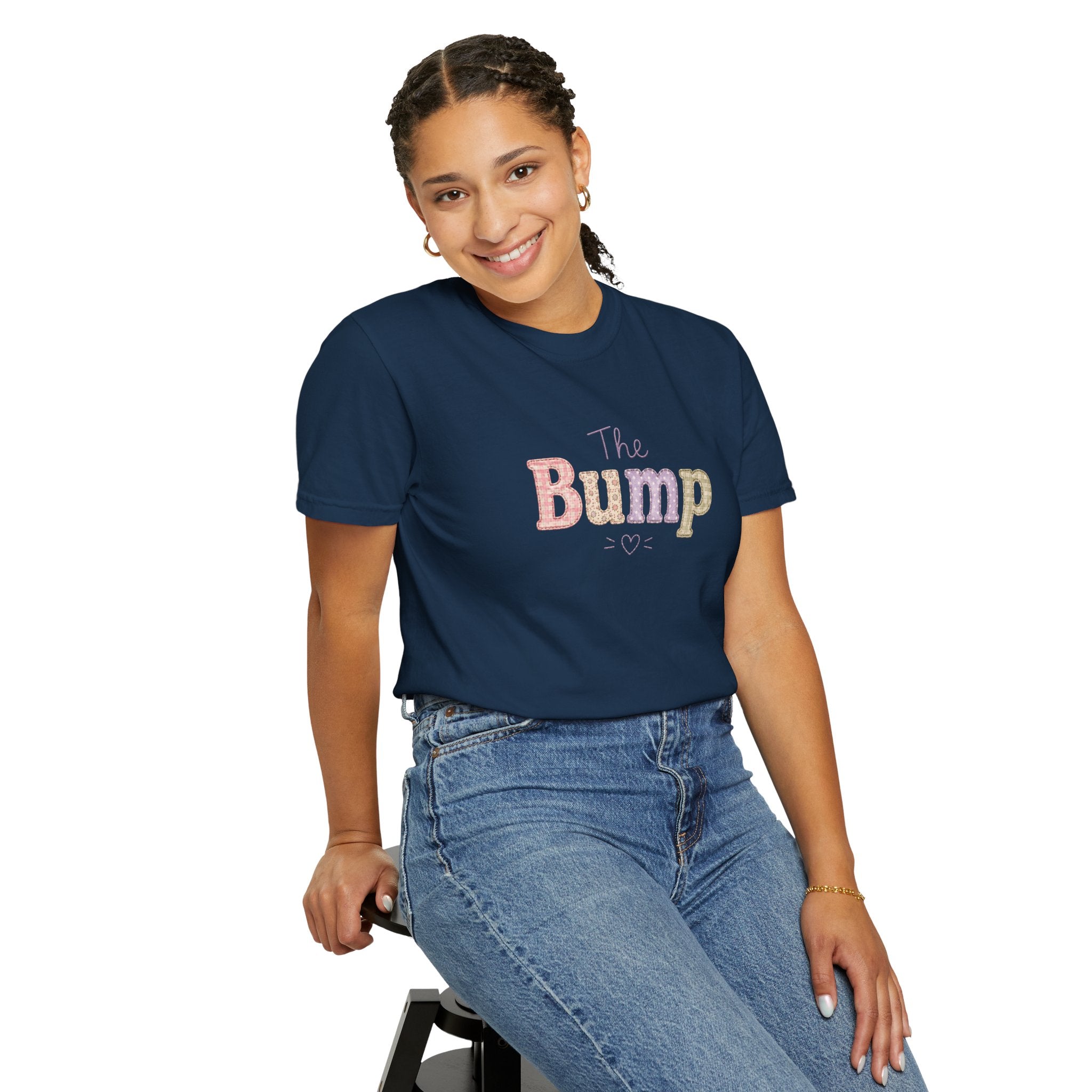 Maternity T-Shirt — 'The Bump' Pastel Vintage Graphic Tee