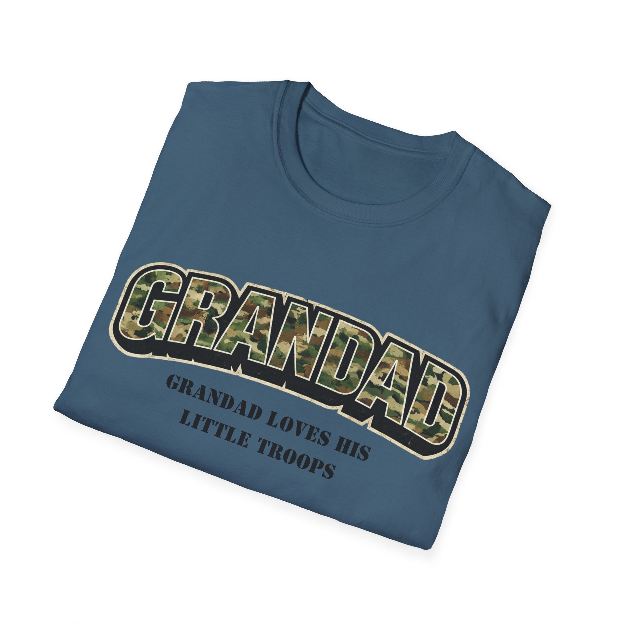 Grandad Camo T-Shirt — "Grandad Loves His Little Troops" Patriotic Grandpa Gift