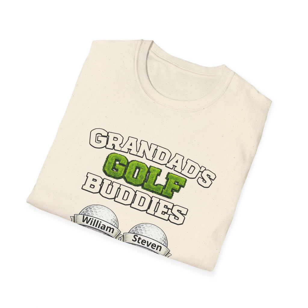 Grandad's Golf Buddies T-Shirt — Personalized Names Golf Tee