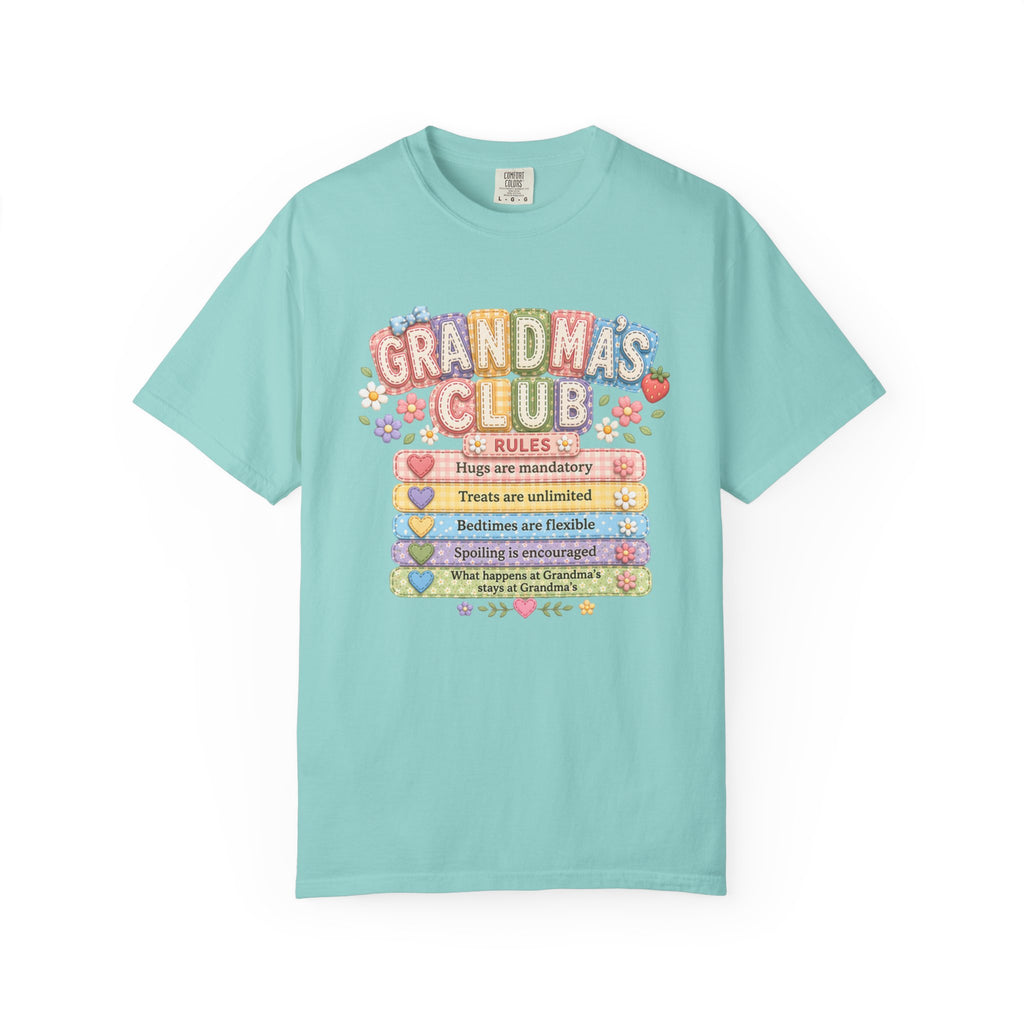 Grandma's Club T-Shirt — Cute Floral 'Grandma's Club' Rules Tee