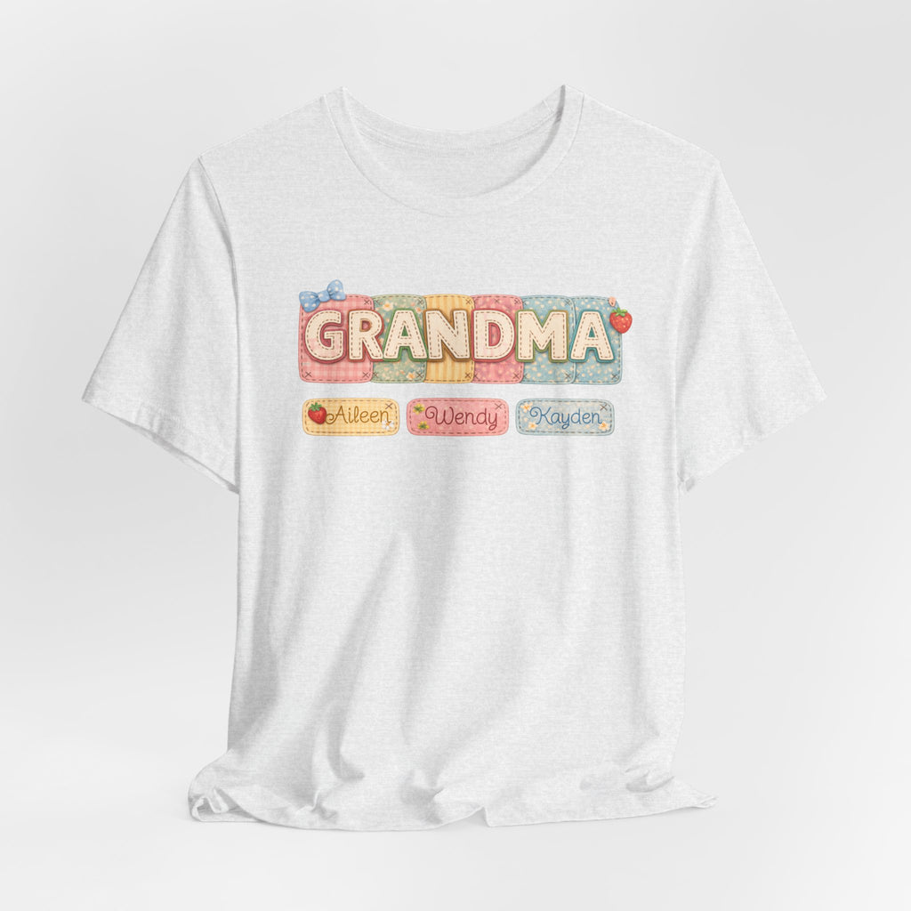 Grandma Floral Retro Tee — "Grandma" Names Design (Aileen • Wendy • Peyton)