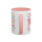 Mother’s Day Accent Coffee Mug — 'Mom' in Many Languages, Floral Multicolor Design
