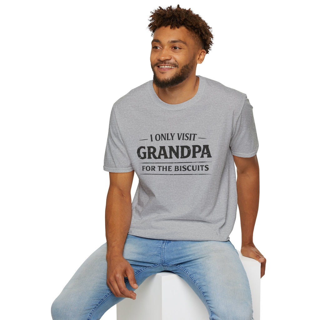Grandpa Biscuits T-Shirt — "I Only Visit Grandpa For The Biscuits" Funny Family Tee