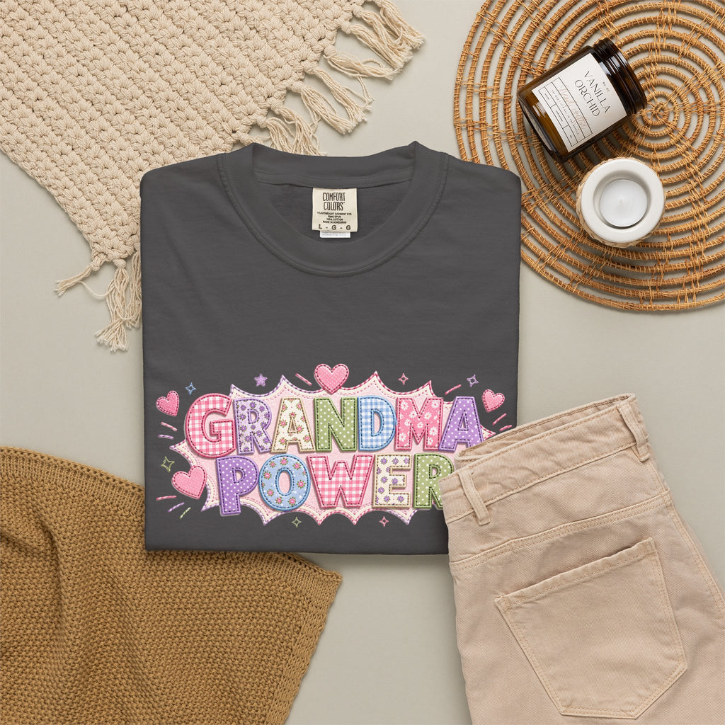 Grandma Power T-Shirt — Cute Heart Graphic Tee for Grandmothers
