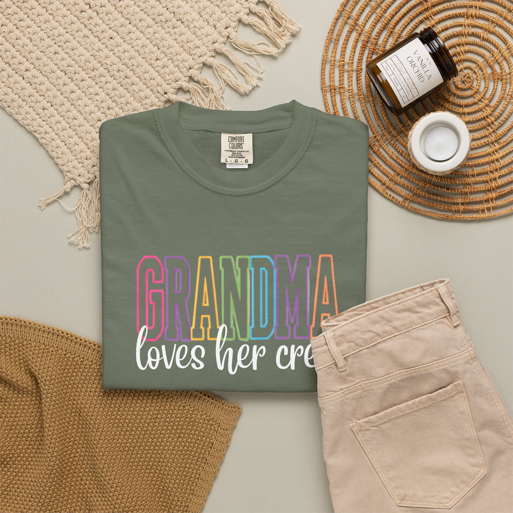 Grandma Pastel Rainbow T-Shirt — 'GRANDMA' Retro Lettering Tee