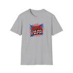 T-Shirt — "Super Papa" Union Jack/England themed Retro Comic Dad Shirt (Father's Day Gift)