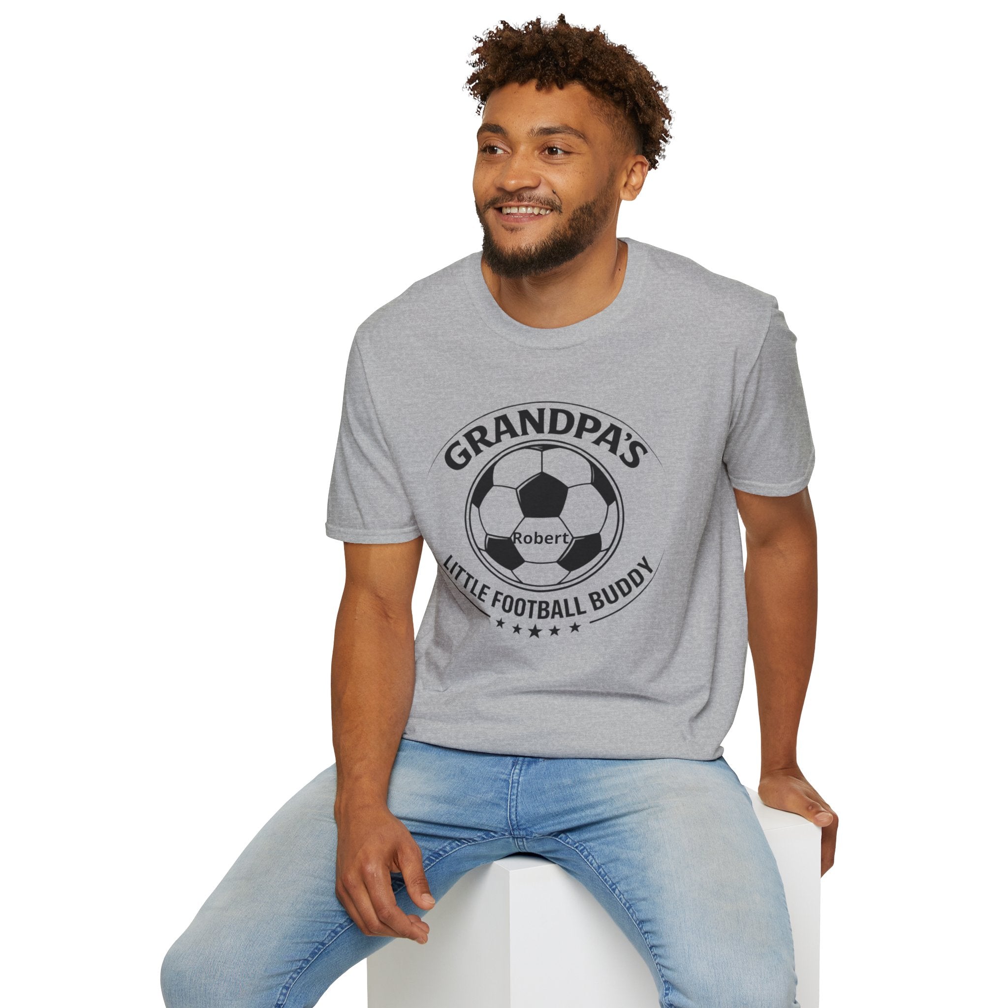 Grandpa's Little Football Buddy T-Shirt — Personalized Soccer Dad/Grandparent Gift