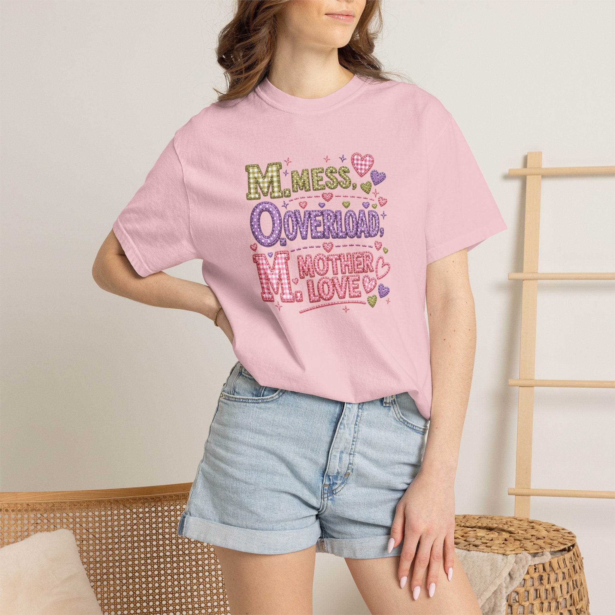 Mom Overload T-Shirt — "Mess, Overload, Mother Love" Cute Mom Graphic Tee