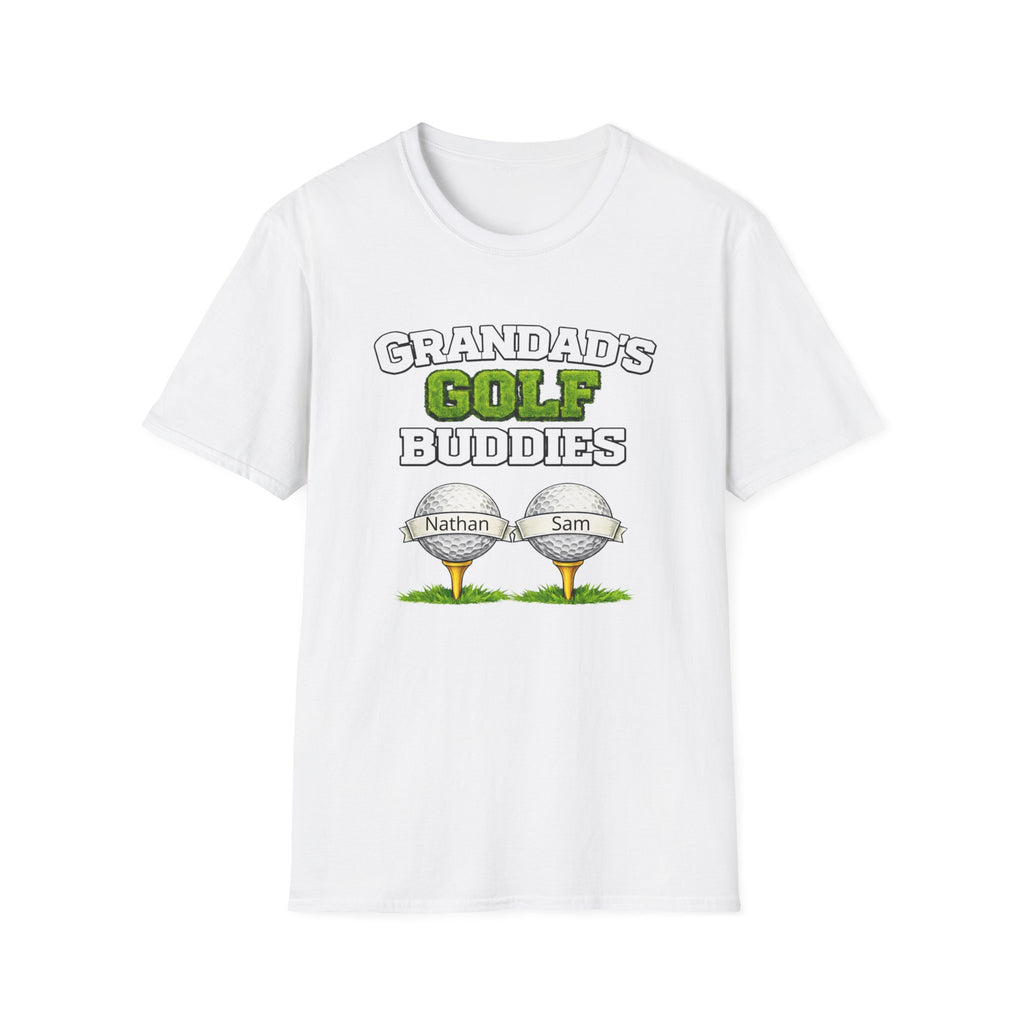 Granddad's Golf Buddies T-Shirt — Personalized Golf Tee with Names
