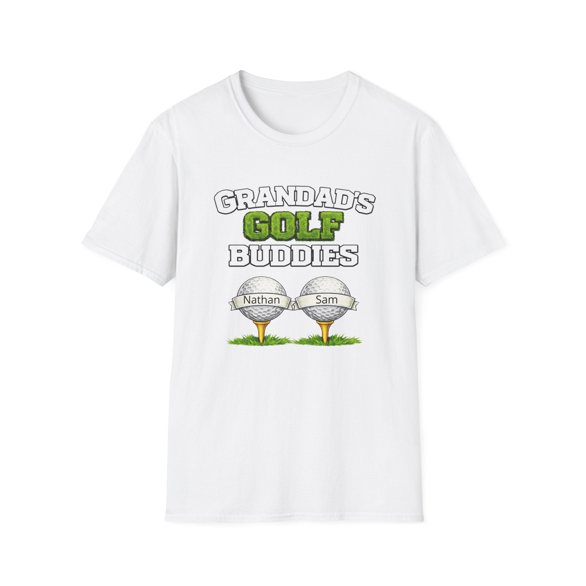 Granddad's Golf Buddies T-Shirt — Personalized Golf Tee with Names