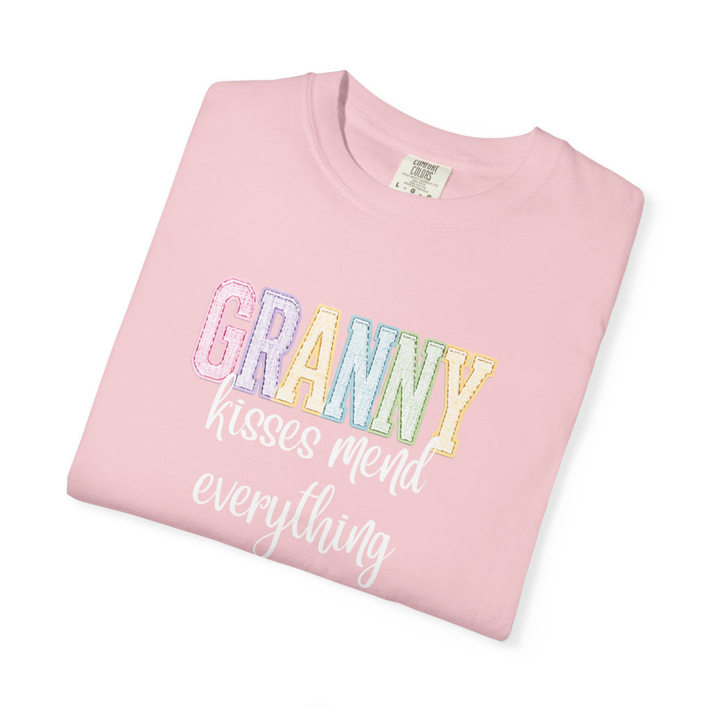 Granny Pastel Patchwork T-Shirt — Retro Rainbow 'GRANNY' Graphic Tee