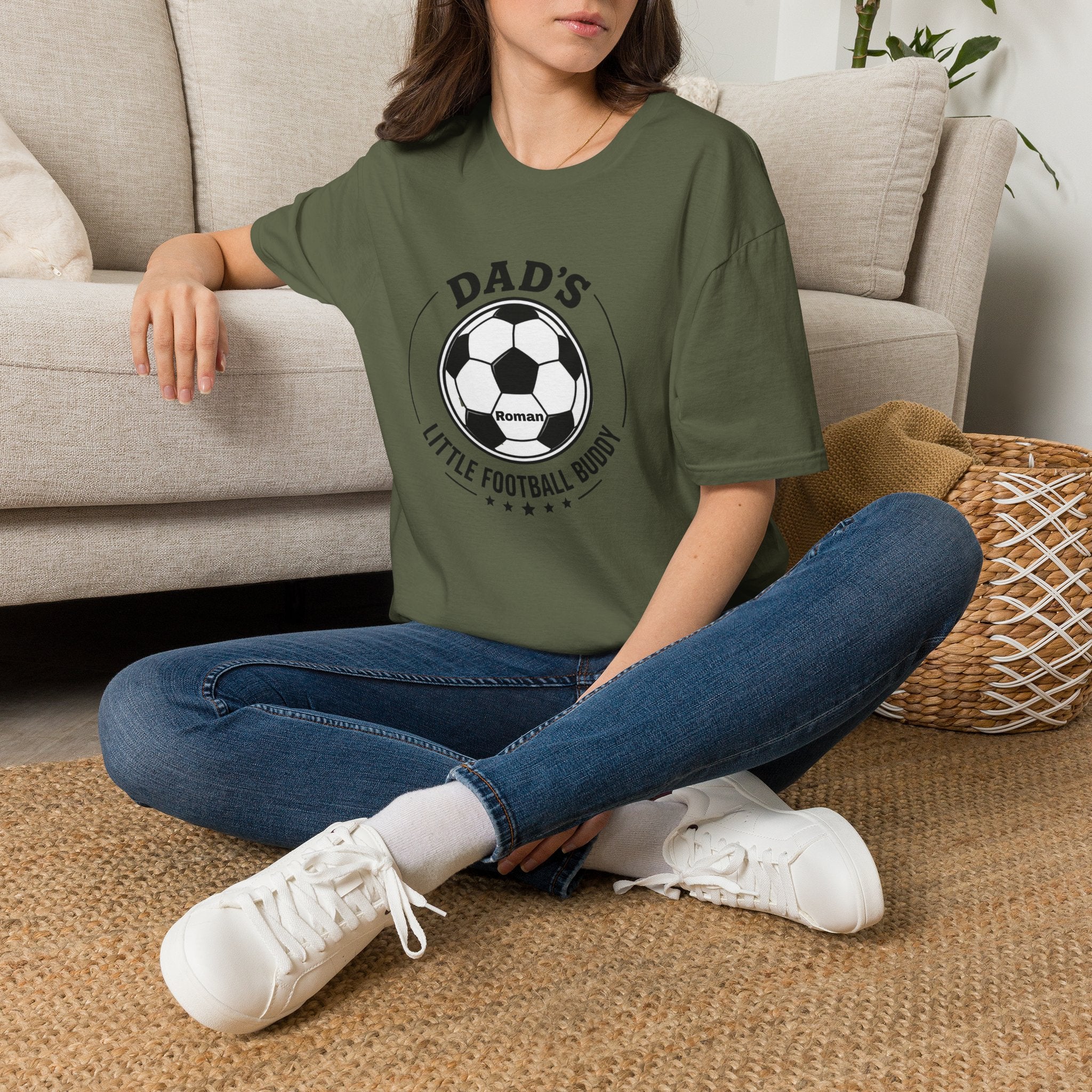 Dad's Little Football Buddy Tee -Add Name- Personalise