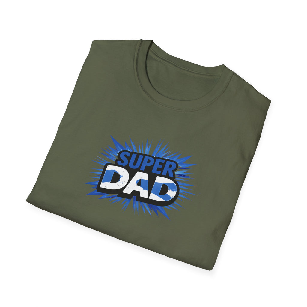 Super Dad T-Shirt — Scotland Flag themed Comic-Style Father's Day Gift