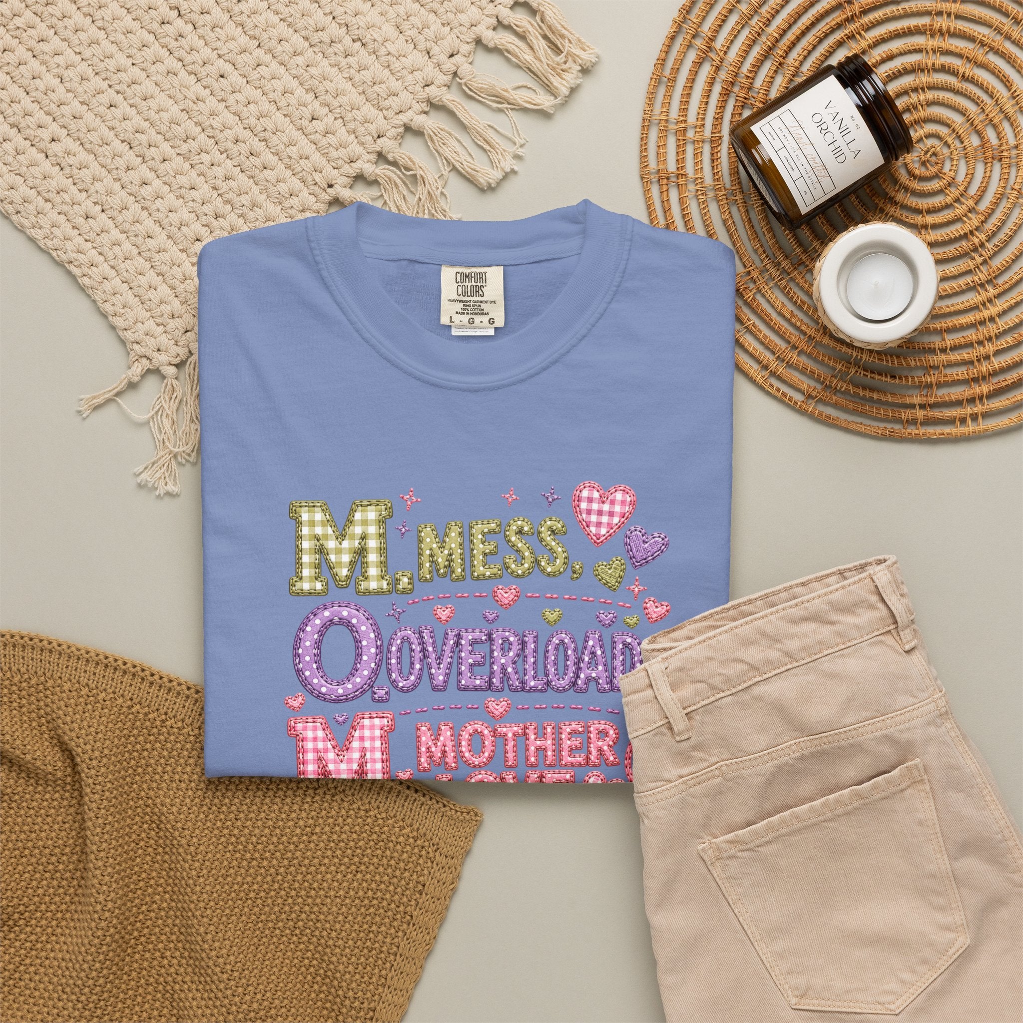 Mom Overload T-Shirt — "Mess, Overload, Mother Love" Cute Mom Graphic Tee