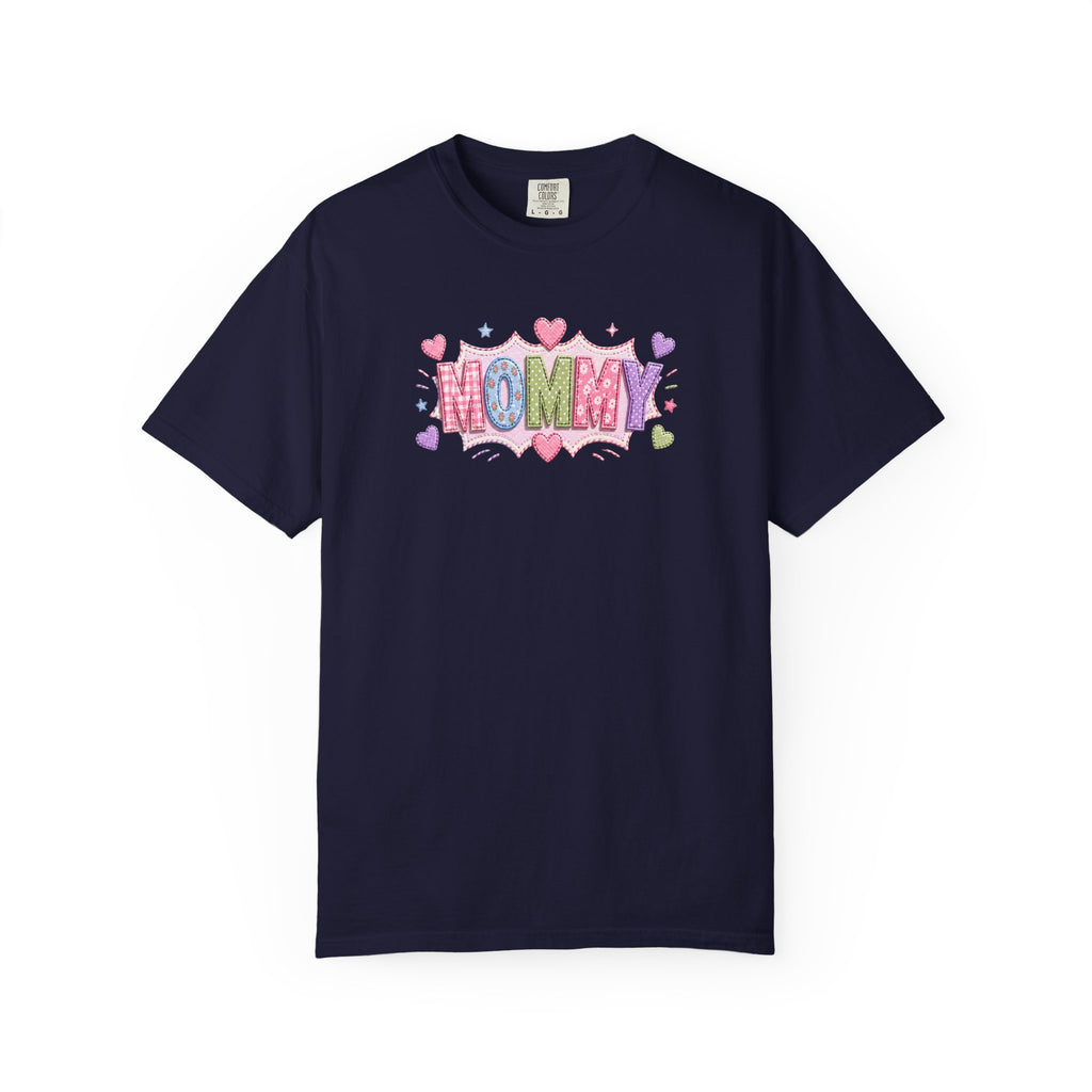 Mommy Hearts T‑Shirt — Cute Pastel 'MOMMY' Graphic Tee for Mother's Day & New Moms