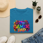 Gamer Dad Colourful Controller Design T-Shirt