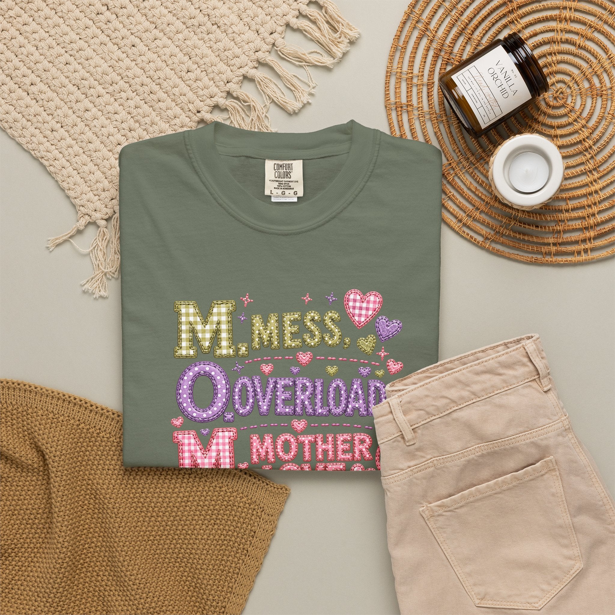 Mom Overload T-Shirt — "Mess, Overload, Mother Love" Cute Mom Graphic Tee