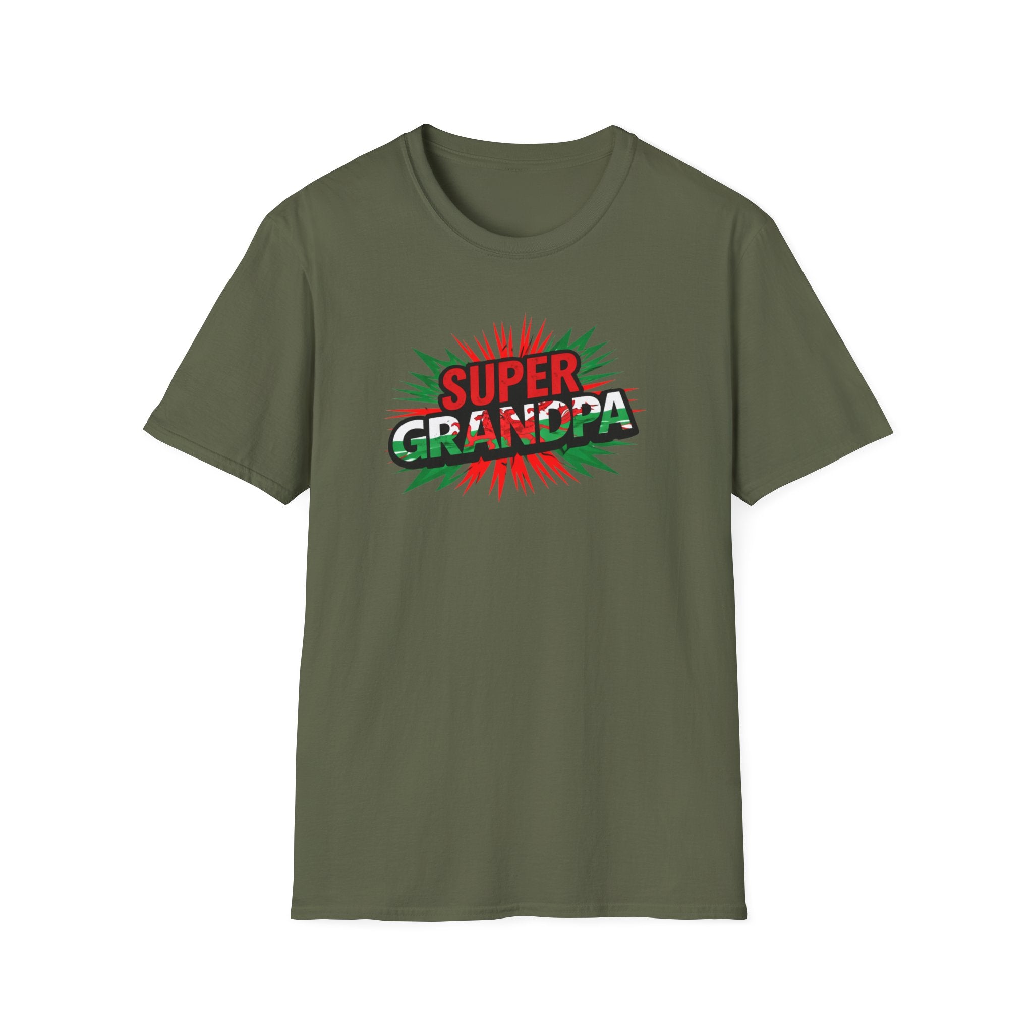 Super Grandpa Welsh Flag/ Wales themed T-Shirt – Retro Comic Gift Tee for Grandfather | Father’s Day & Birthday Present