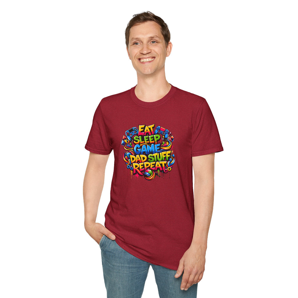 “Eat Sleep Game Dad Stuff Repeat” T-Shirt