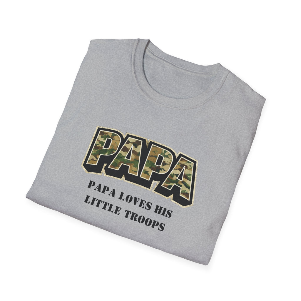 Papa Camo T-Shirt — "Papa Loves His Little Troops" Fathers Day Dad Tee