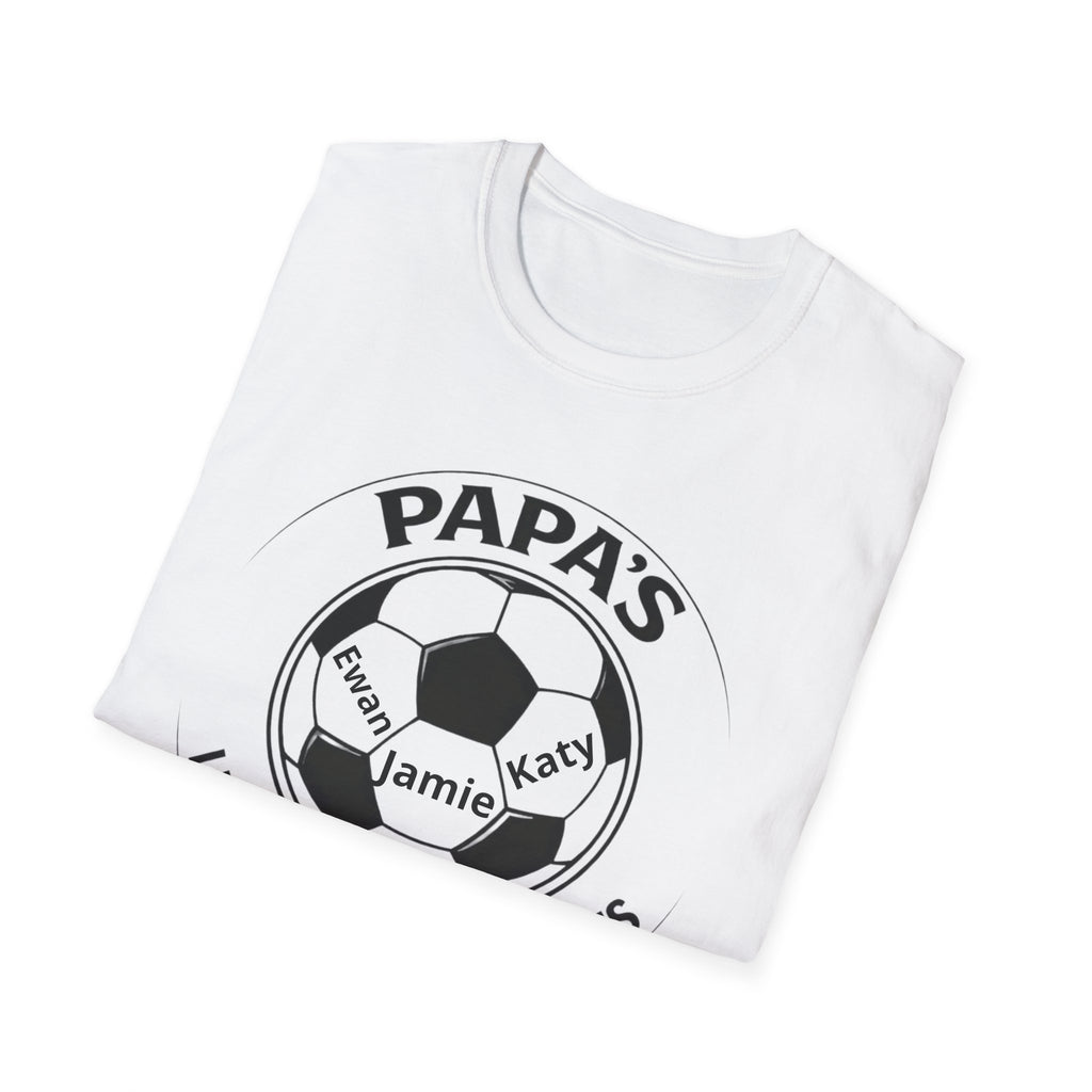 T-Shirt — "Papa's Little Football Buddies" Personalized Soccer Dad Tee