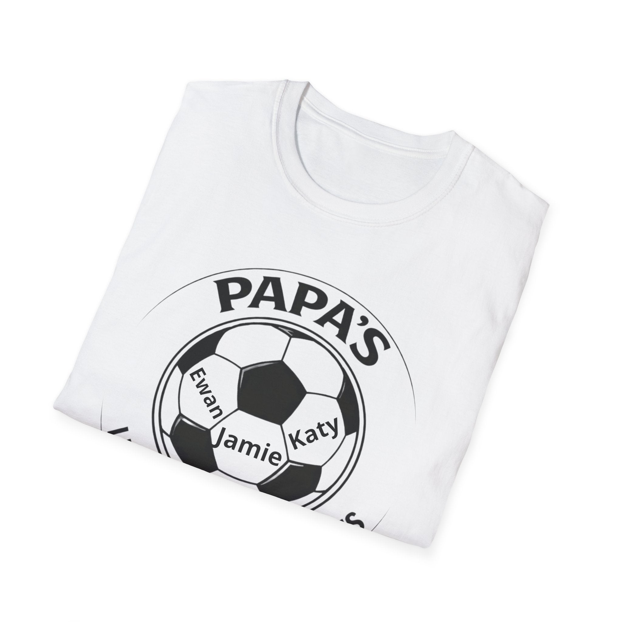 T-Shirt — "Papa's Little Football Buddies" Personalized Soccer Dad Tee