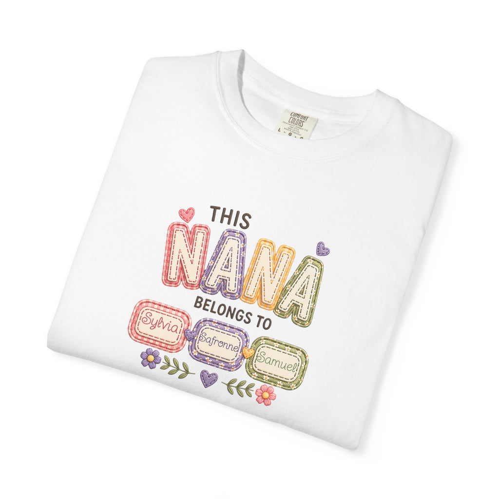 Nana Family Name T-Shirt — "This Nana Belongs To" Floral Grandma Gift