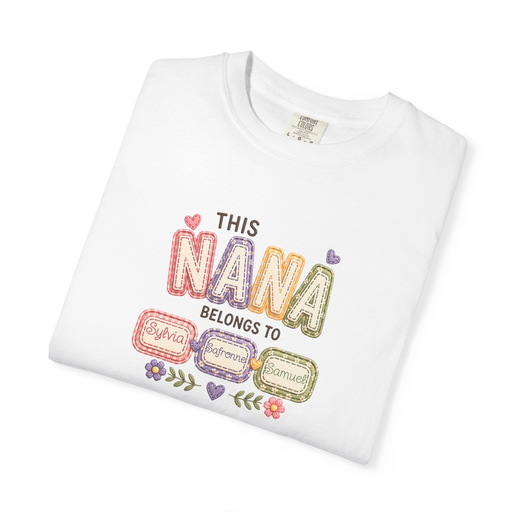Nana Family Name T-Shirt — "This Nana Belongs To" Floral Grandma Gift