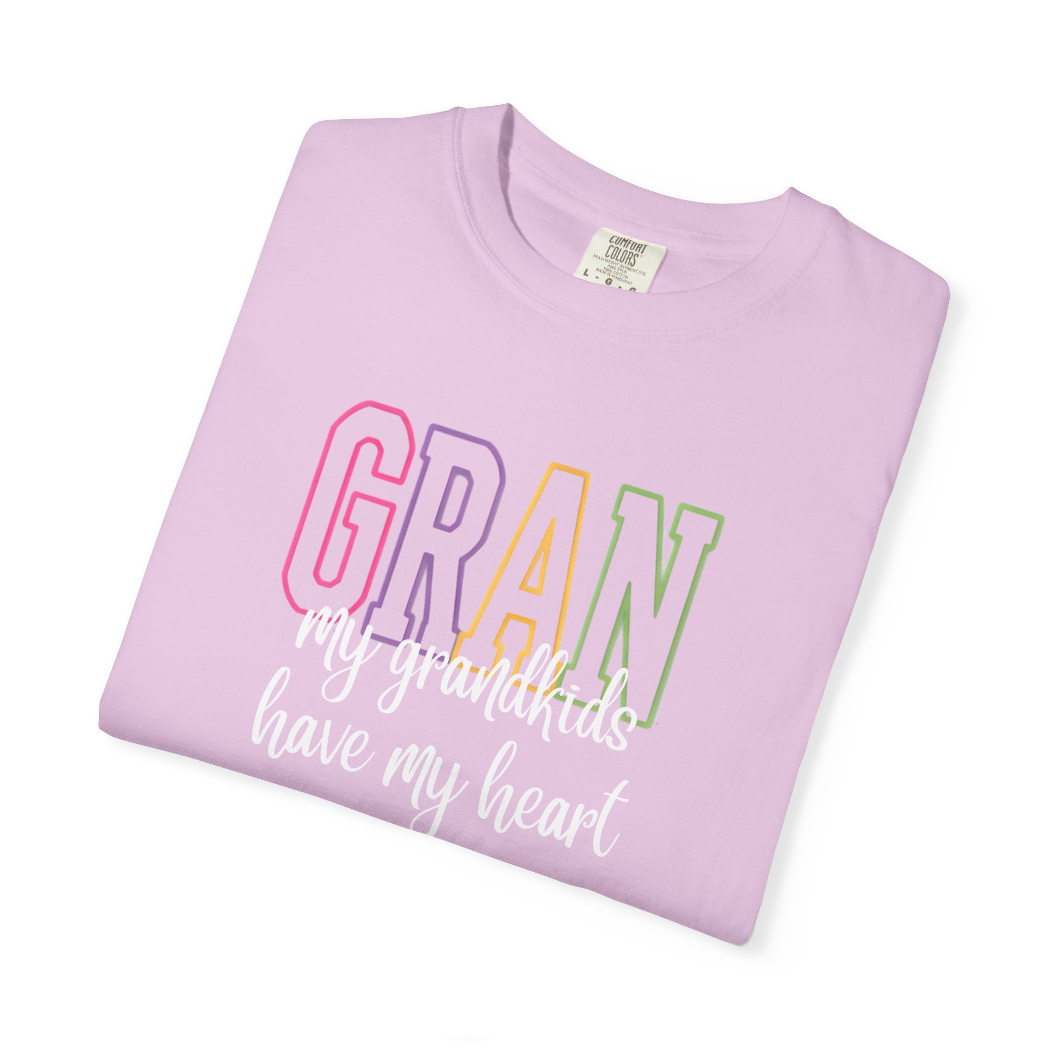 T-Shirt — "Gran my grandkids have my heart" Pastel Graphic Grandma Tee