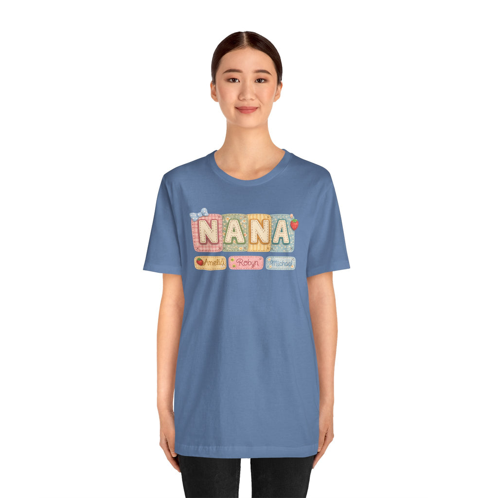 Nana Baby Blocks Tee — Personalized Grandmother Name Shirt