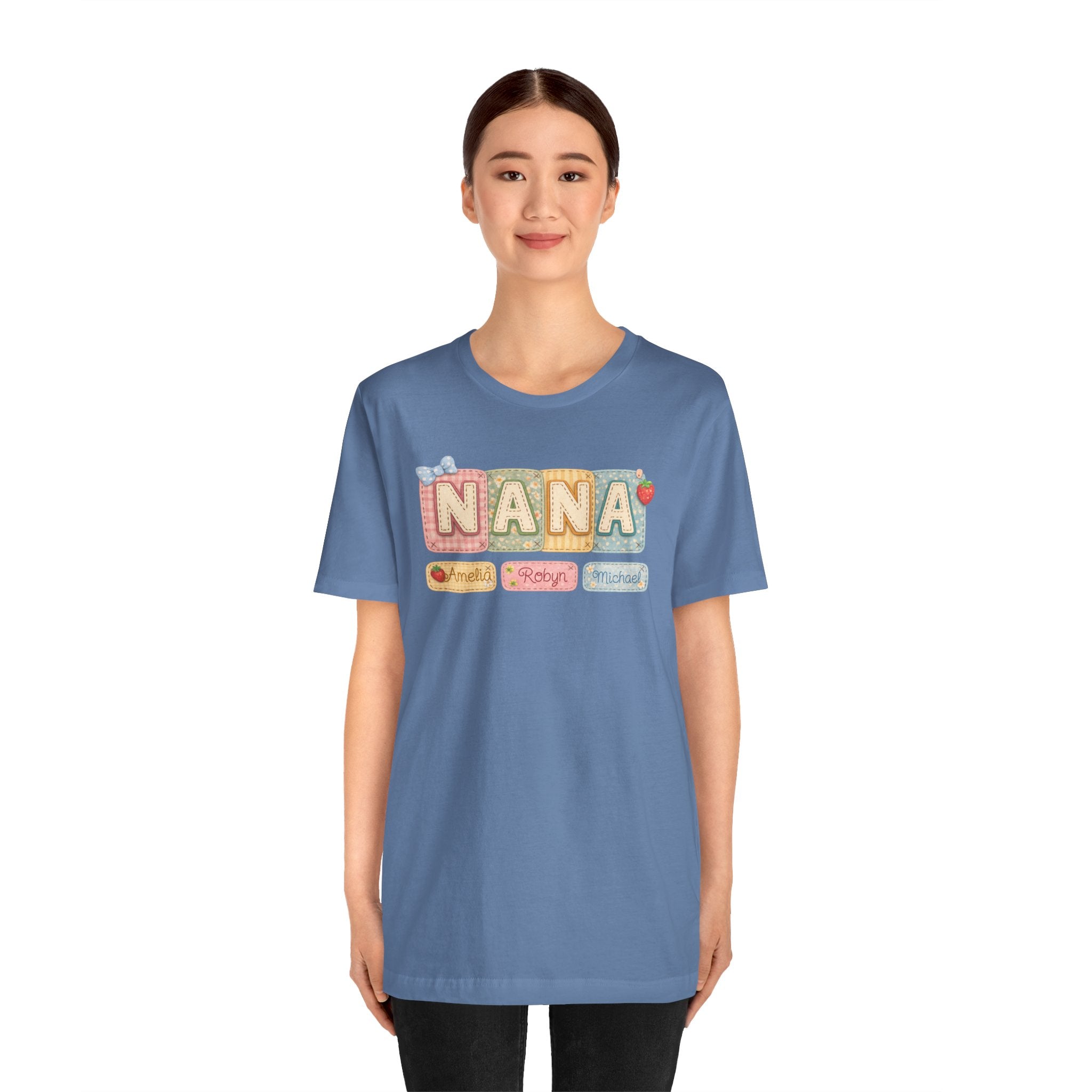 Nana Baby Blocks Tee — Personalized Grandmother Name Shirt
