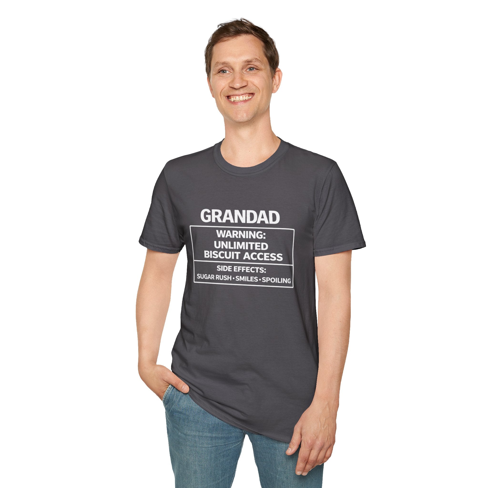 Grandad Warning T-Shirt – "Unlimited Biscuit Access" Funny Grandpa Gift