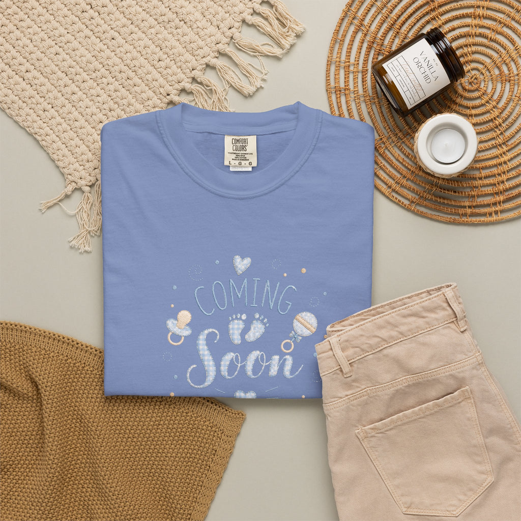 Coming Soon Baby T-Shirt — Gender Reveal Pregnancy Announcement Tee