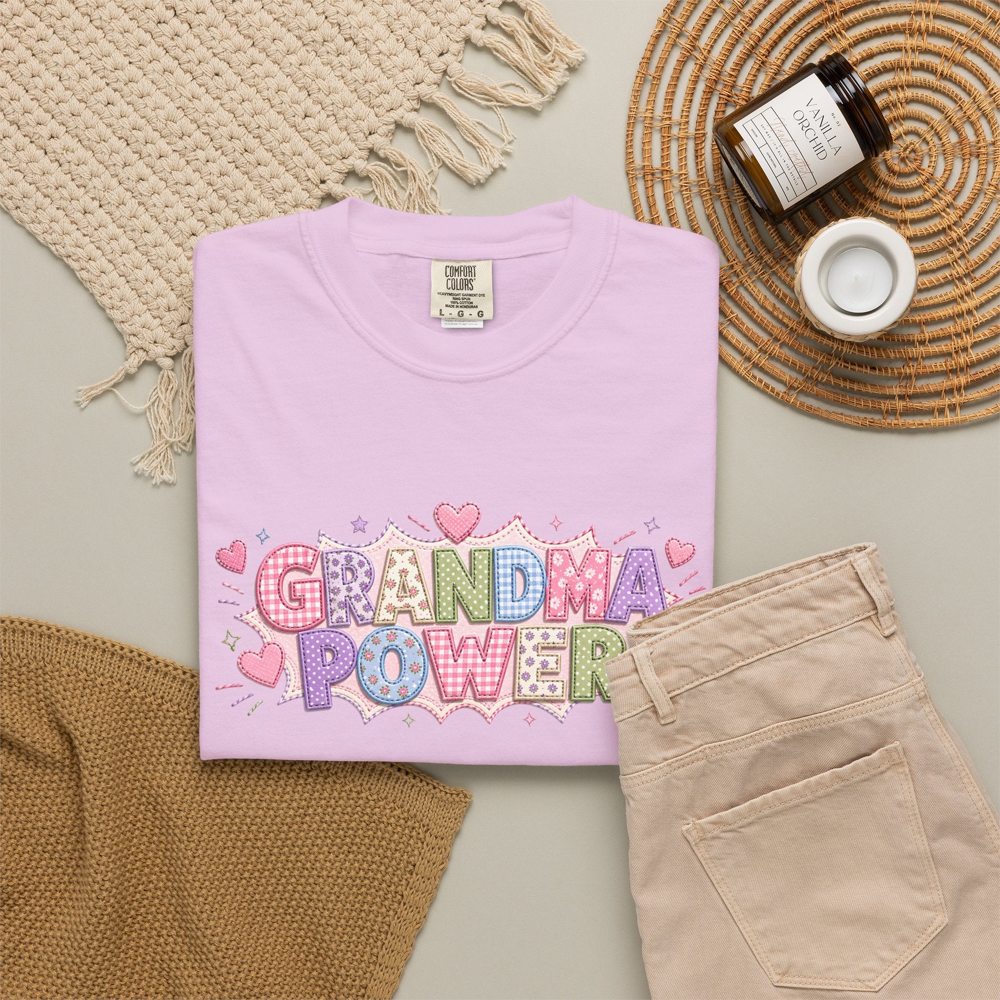 Grandma Power T-Shirt — Cute Heart Graphic Tee for Grandmothers