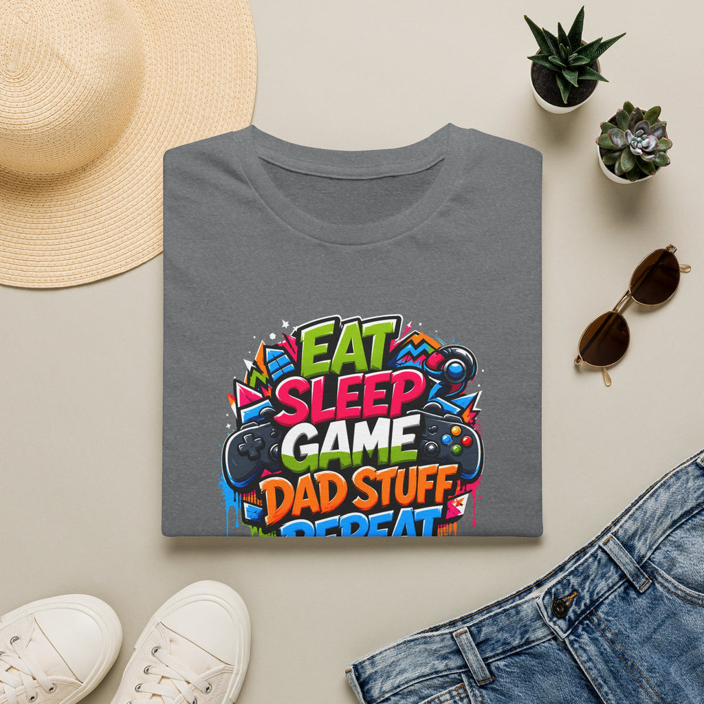 Eat Sleep Game Dad Stuff Repeat T-Shirt