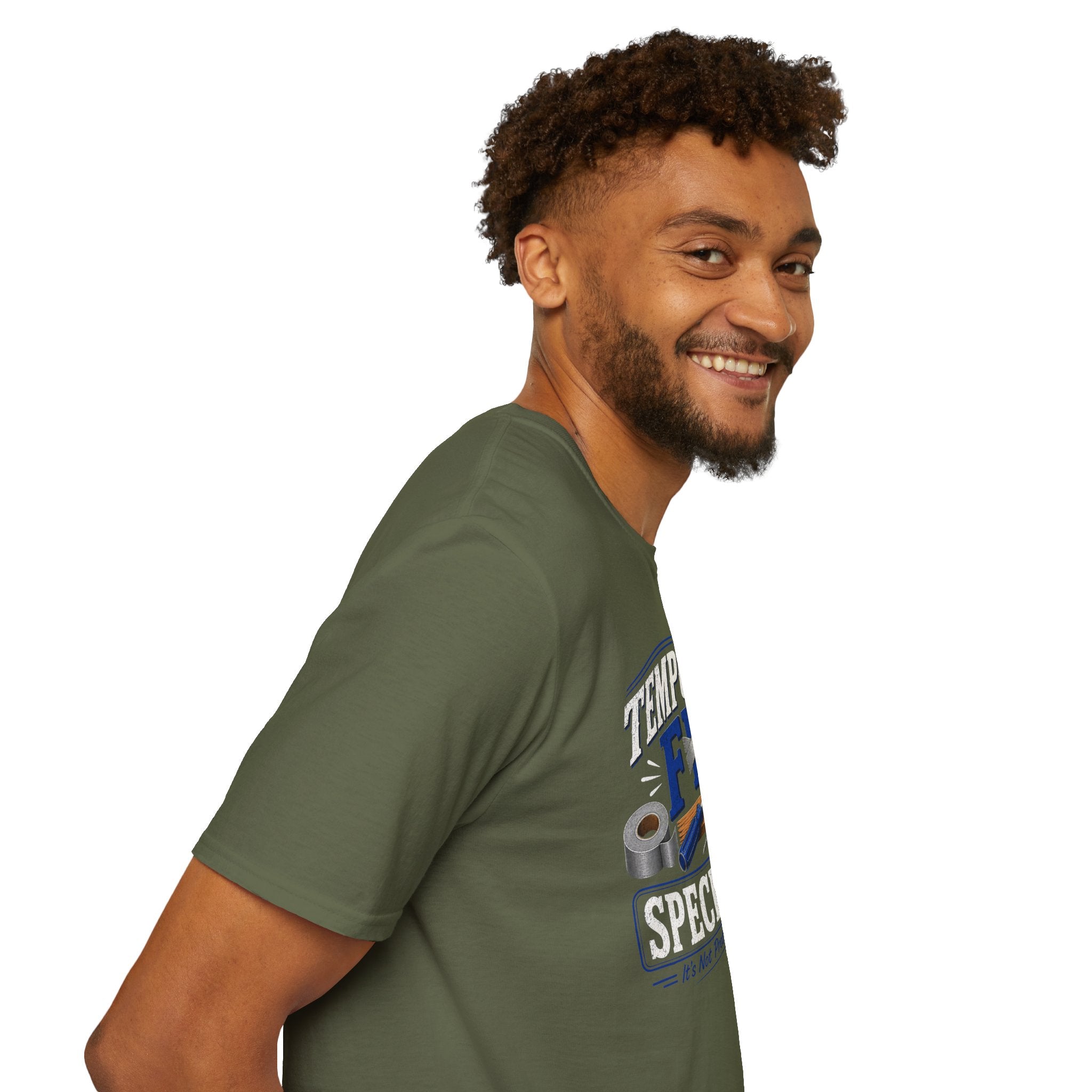 Temporary Fix Specialist T-Shirt – Funny Handyman Repair Tee