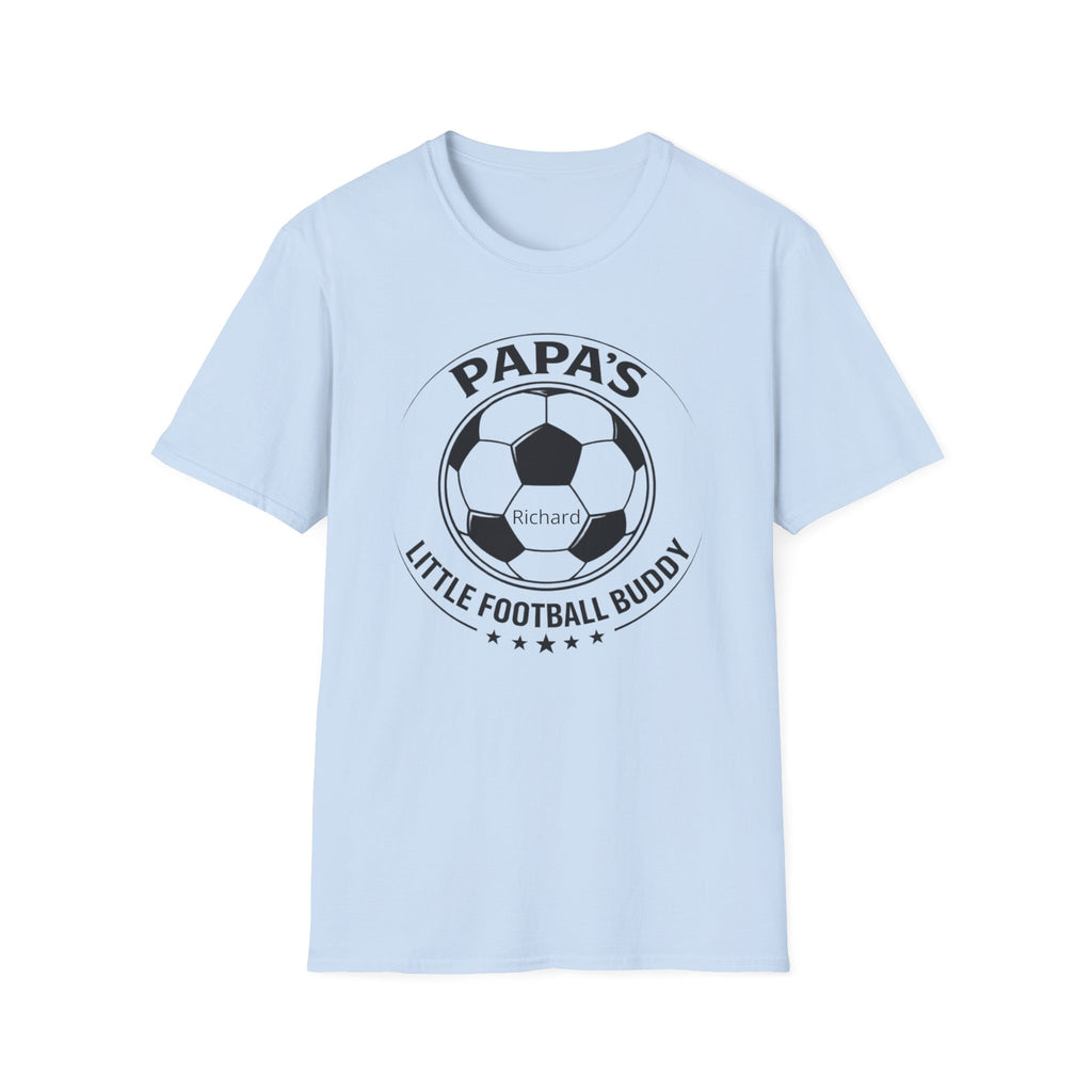 Papa’s Little Football Buddy T-Shirt — Personalized Soccer Dad Tee