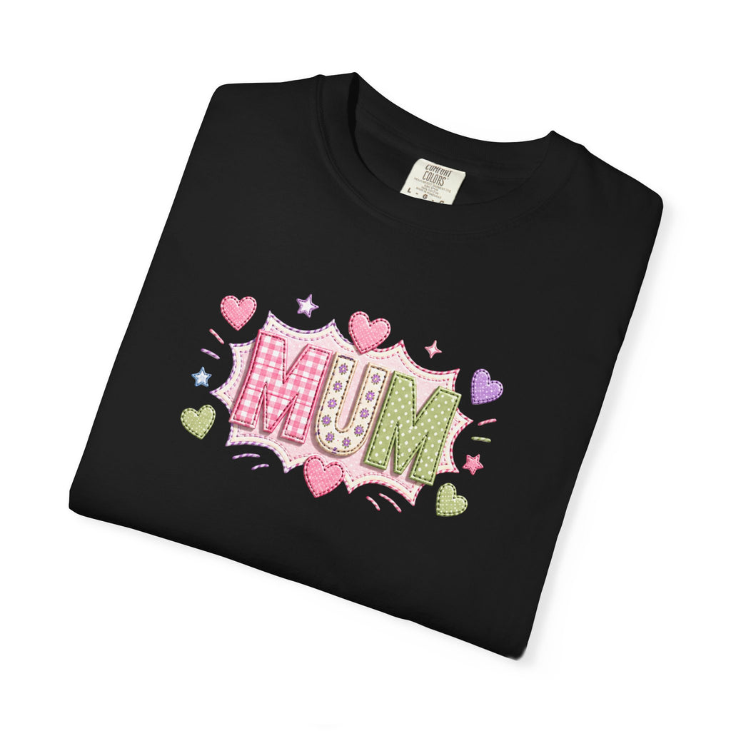 MUM Heart Patch Graphic T-Shirt — Cute Floral Mother’s Day Gift