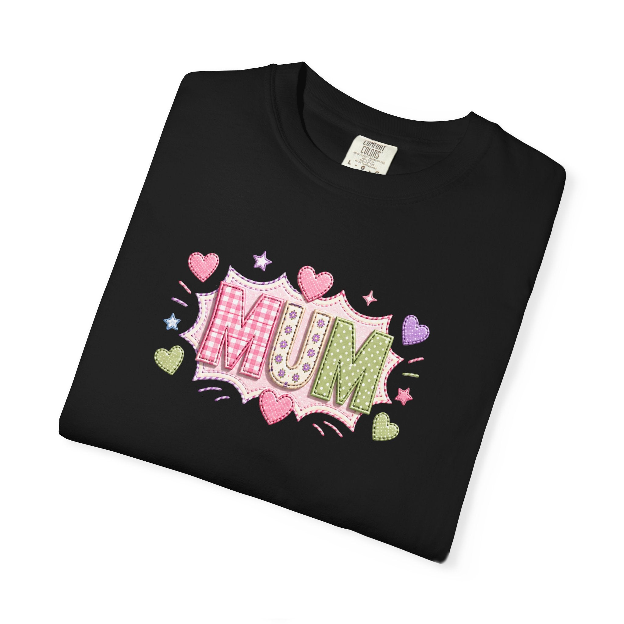MUM Heart Patch Graphic T-Shirt — Cute Floral Mother’s Day Gift