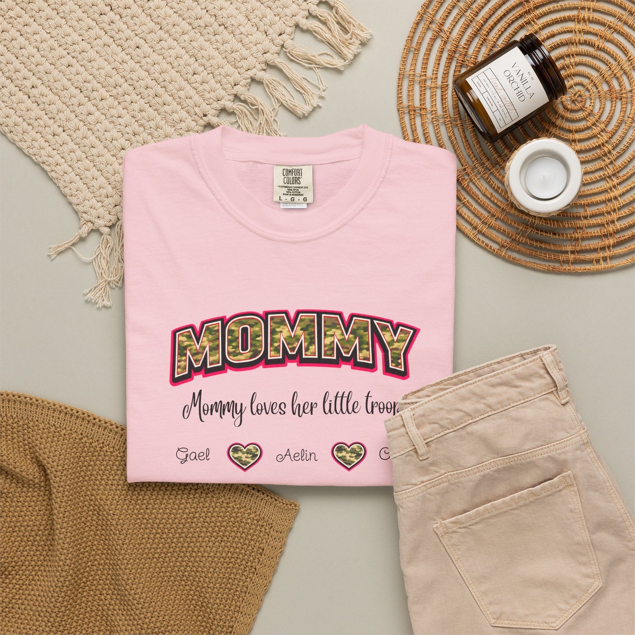 Mommy Camo Heart T-Shirt — "Mommy, I am here for little forever" Mother's Day Tee