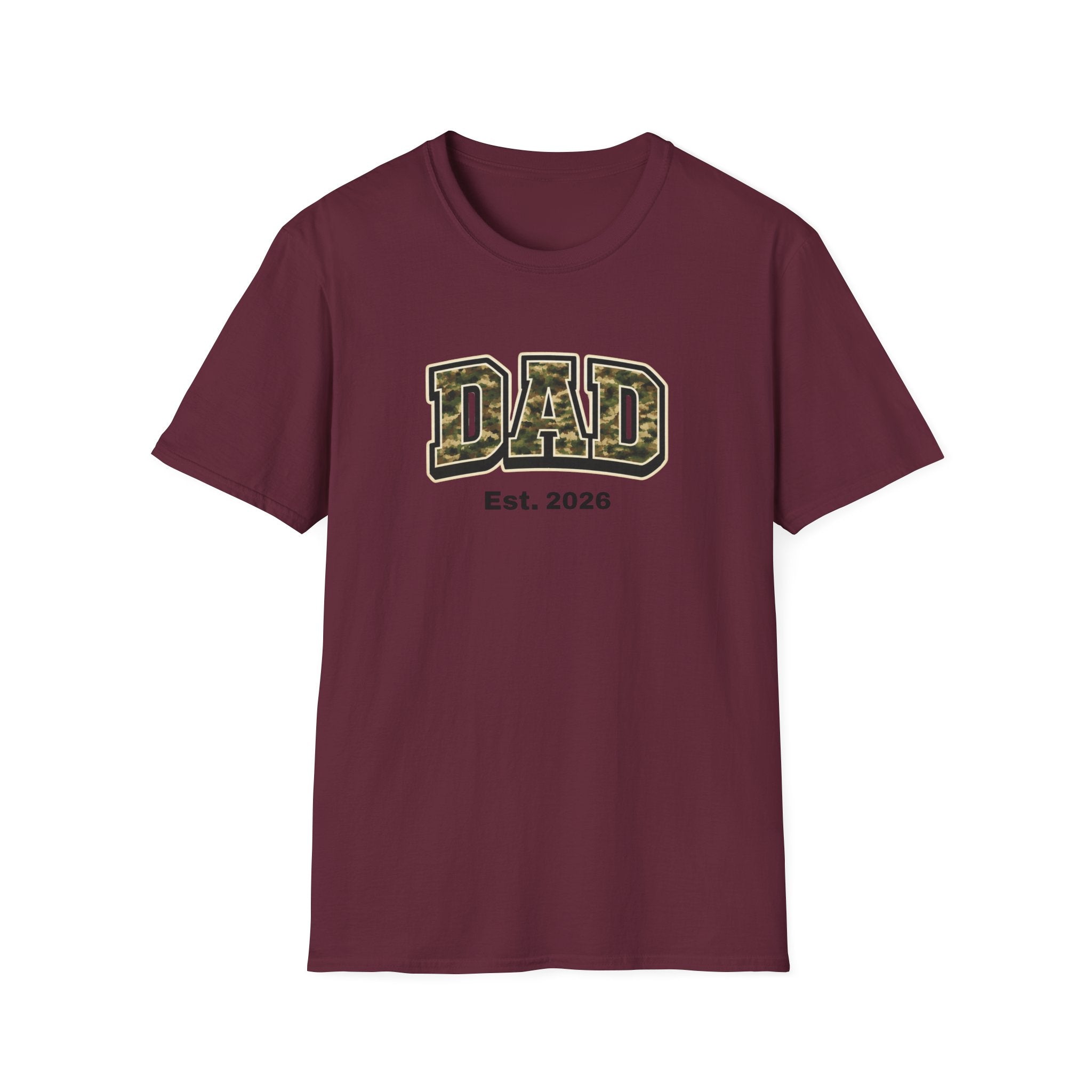 Dad Camo T‑Shirt – “DAD Est. 2026” Military Camo Father's Day Tee