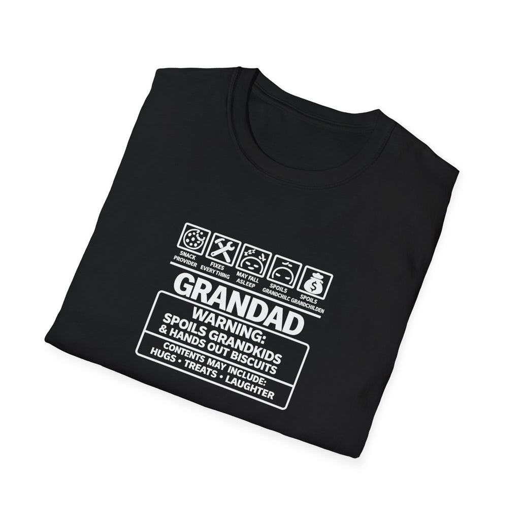 Funny Grandad T-Shirt — Spoils Grandchildren, Loves Biscuits & Hugs