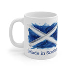 Made in Scotland Mug — Watercolor Saltire Coffee Cup