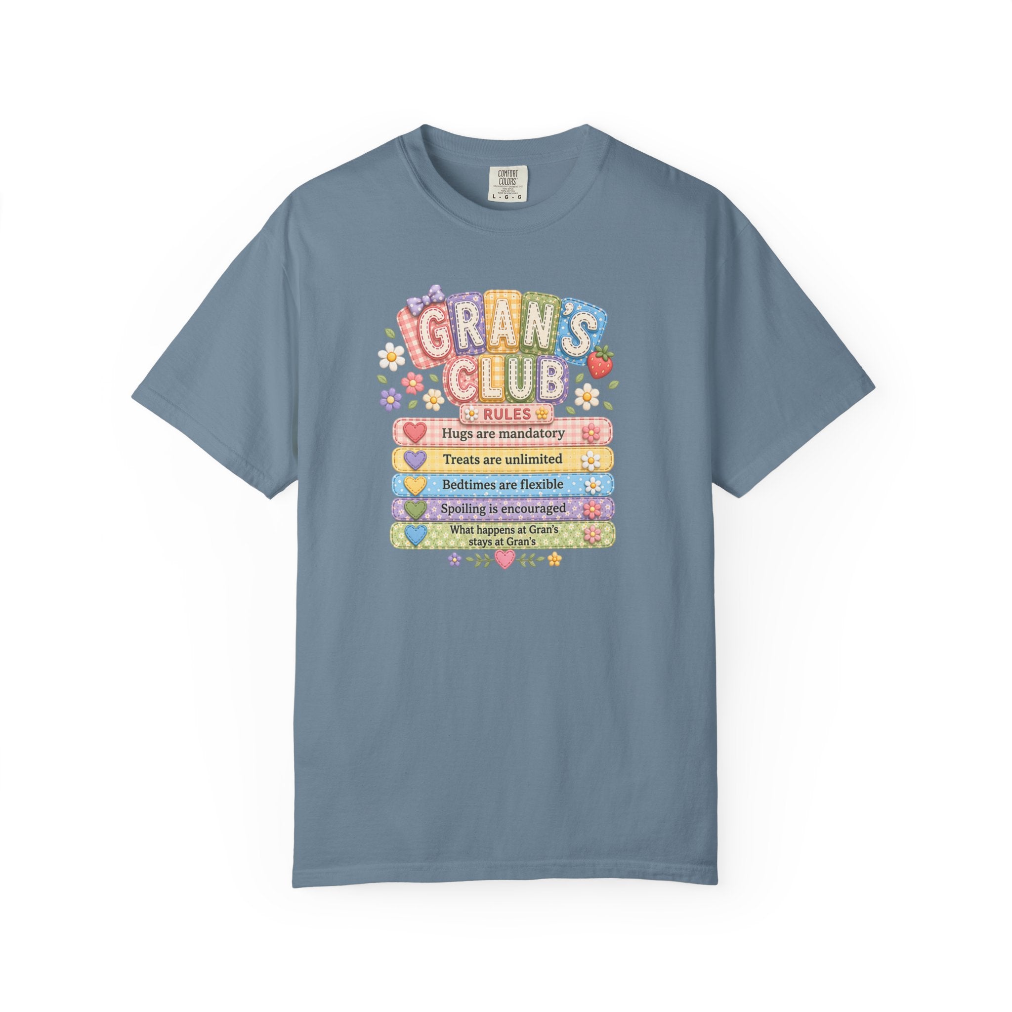 Grans Club Rules T-Shirt — Cute Floral Grandma Shirt, Funny Grandmother Gift for Mother's Day