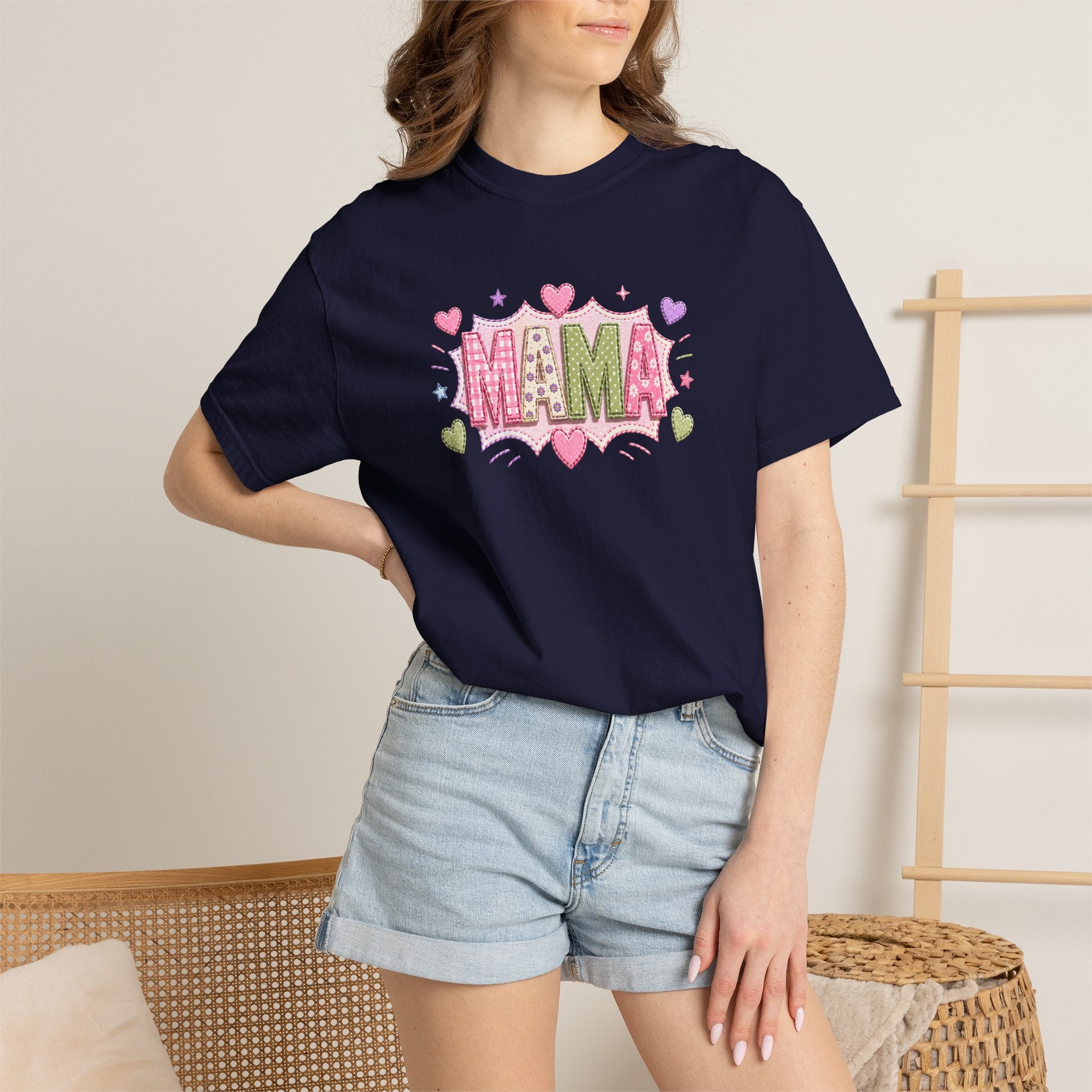 Mama Floral Heart T-Shirt — Cute Pink "MAMA" Mother's Day Tee