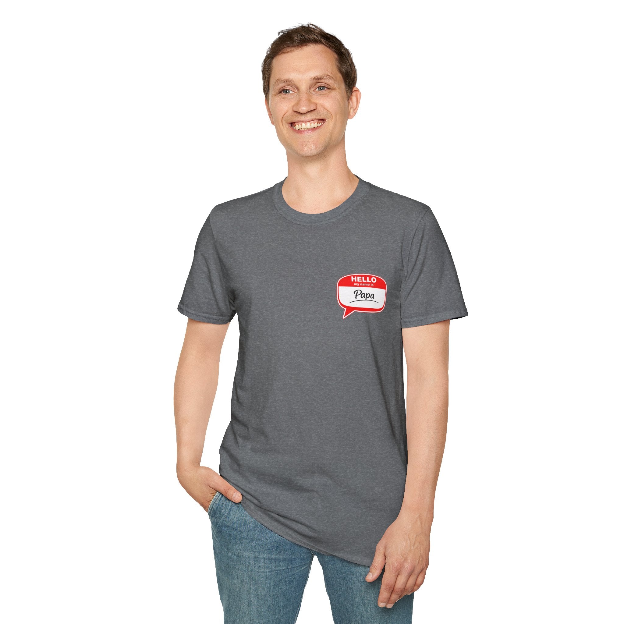 Hello Papa Speech Bubble T-Shirt – Cute Dad Gift for New Fathers & Father’s Day