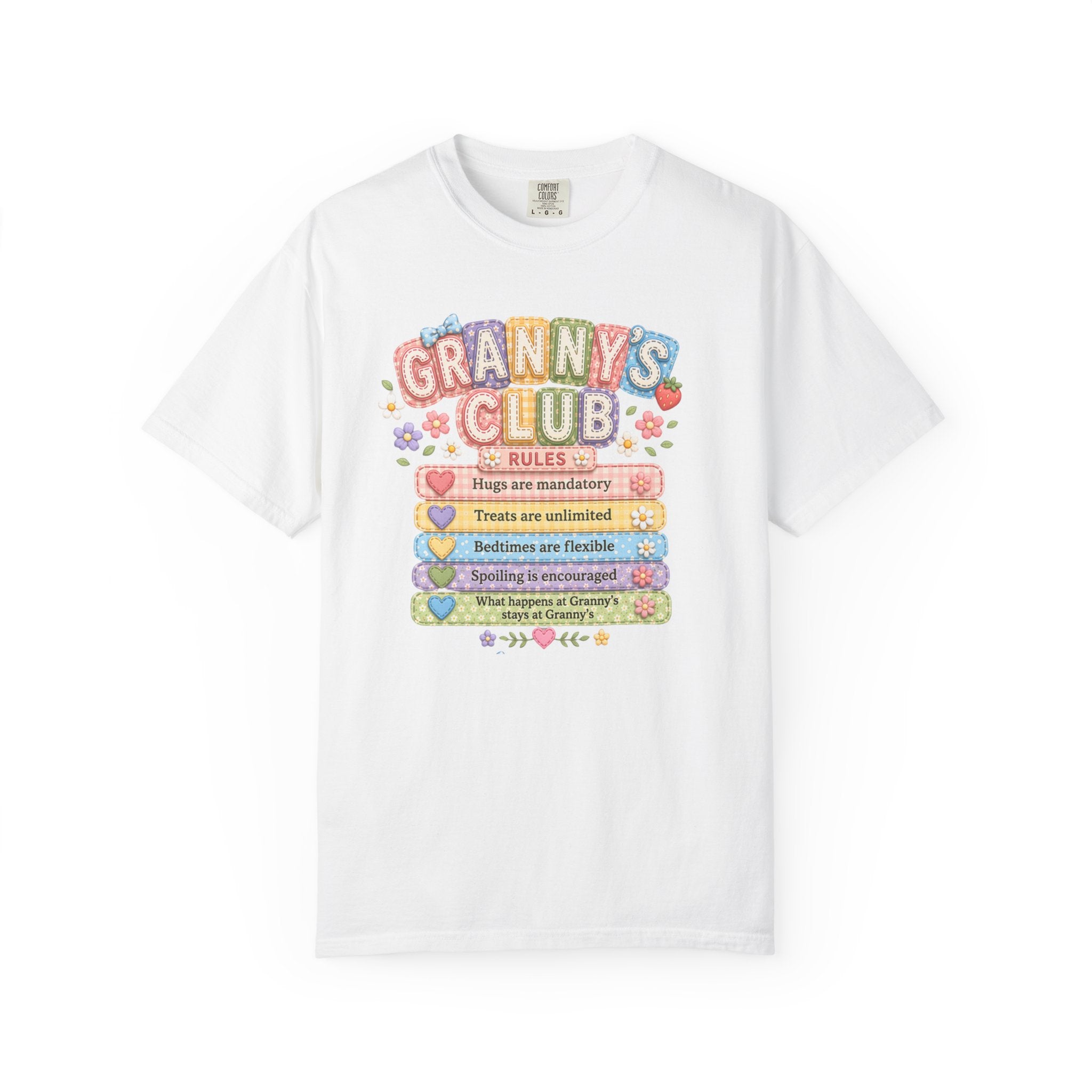 Granny's Club T‑Shirt – Cute Pastel 'Granny's Club' Rules Graphic Tee for Grandmothers