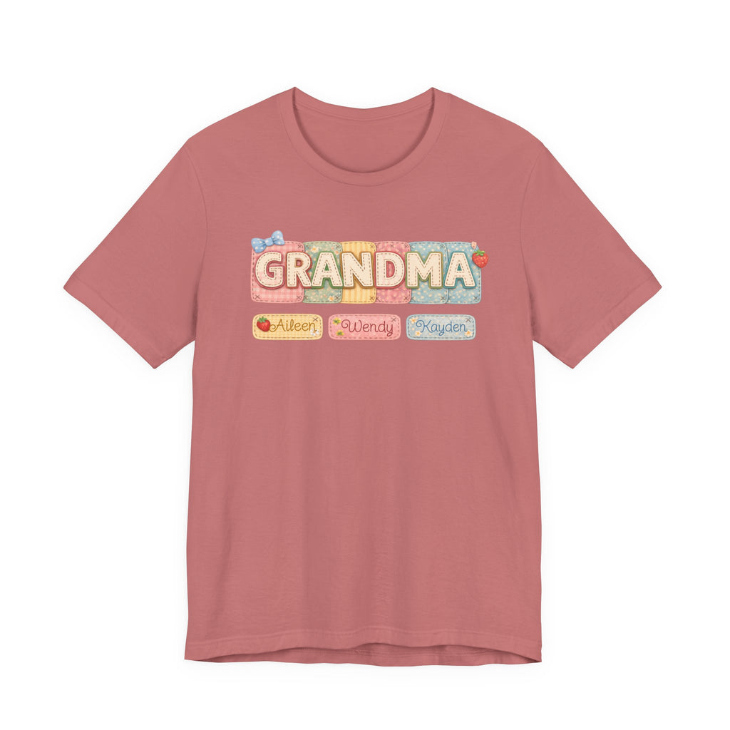 Grandma Floral Retro Tee — "Grandma" Names Design (Aileen • Wendy • Peyton)