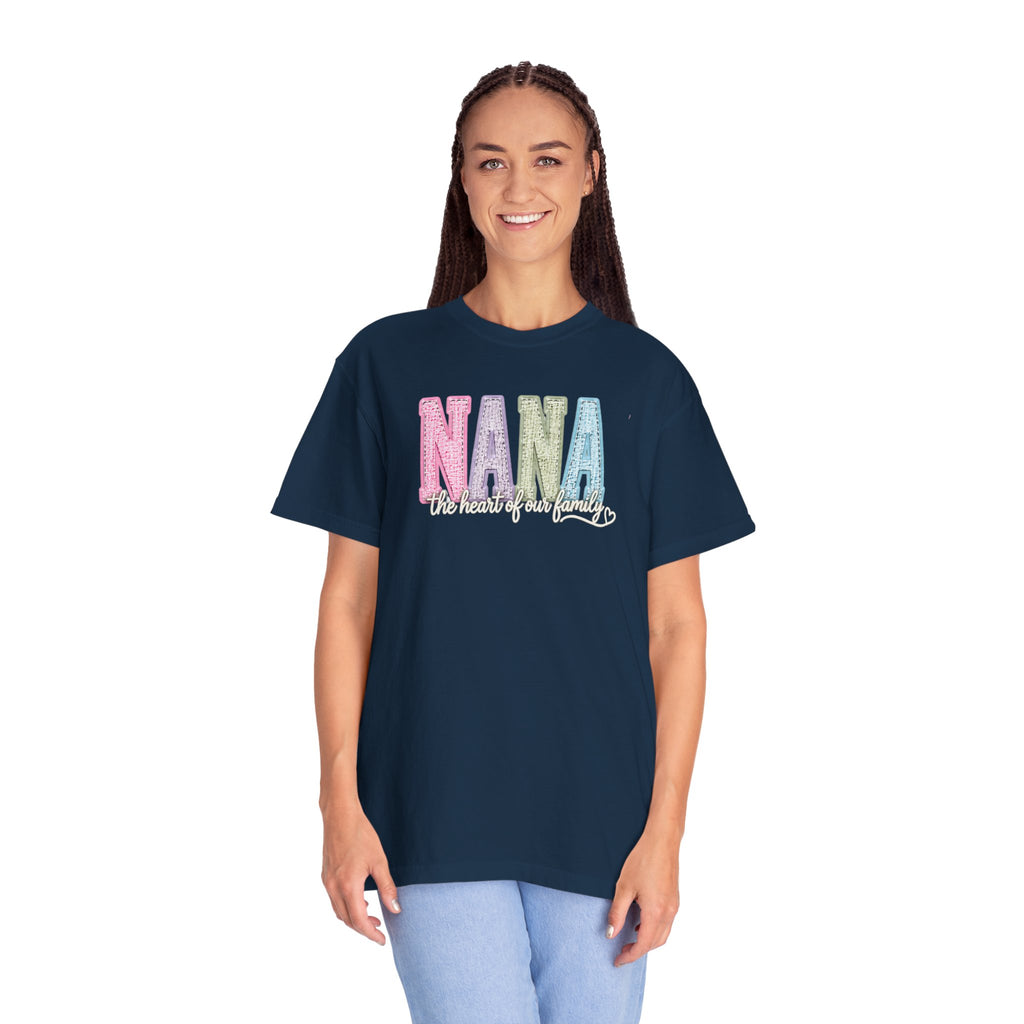 NANA Pastel Patchwork T-Shirt — "The Heart of Our Family" Gift