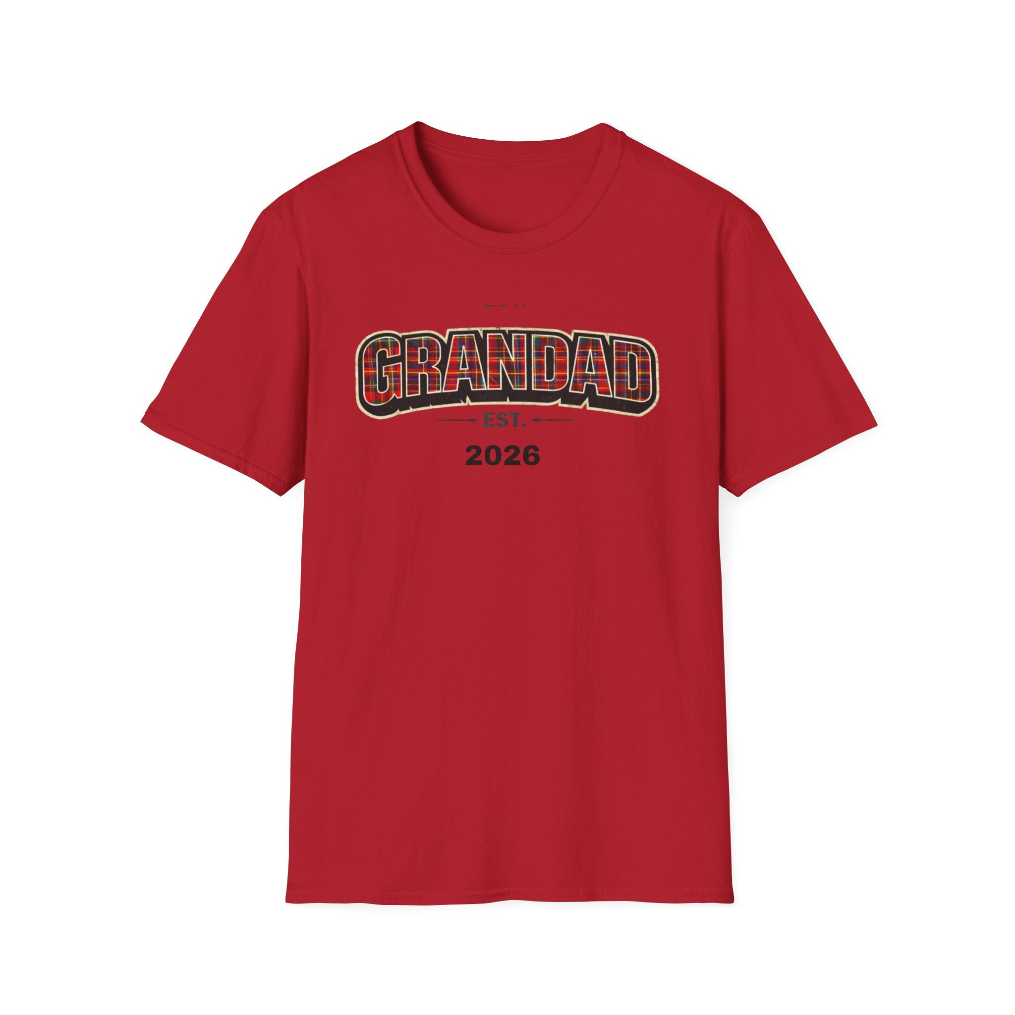 Grandad Est. 2026 T-Shirt — Plaid Grandpa Gift Tee